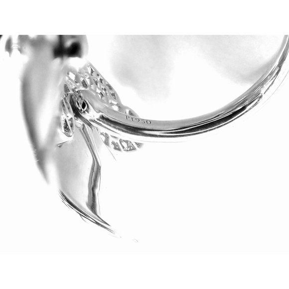 Authentic! Tiffany & Co Paper Flowers Platinum Diamond Large Ring - Picture 9 of 11